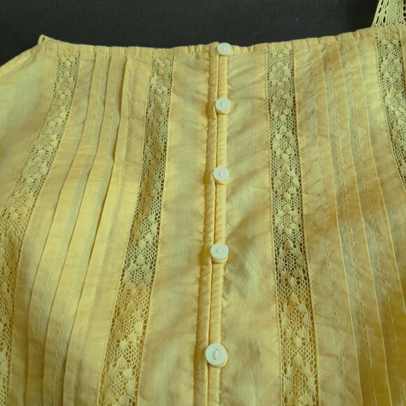 American Eagle Yellow Floral Embroidered Tank Top Size Extra Large - Picture 4 of 4